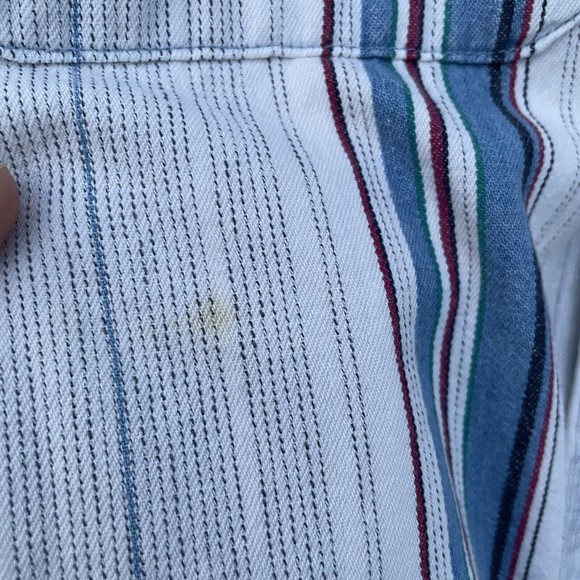 VTG Wrangler Shirt Blue Denim Stripe Brushpopper Western X-Long Tails 17.5/35 XL - Picture 12 of 12